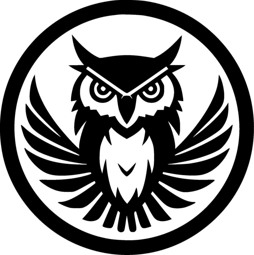 hibou - minimaliste et plat logo - vecteur illustration