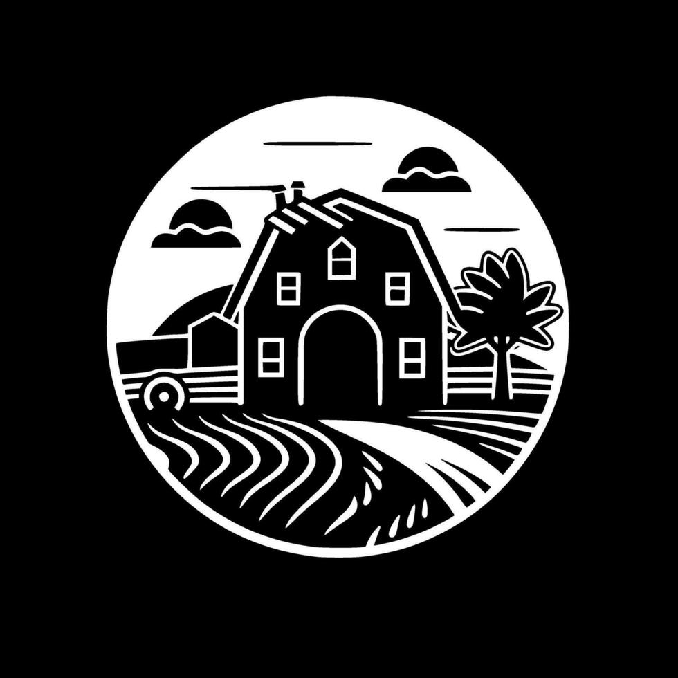 ferme - minimaliste et plat logo - vecteur illustration