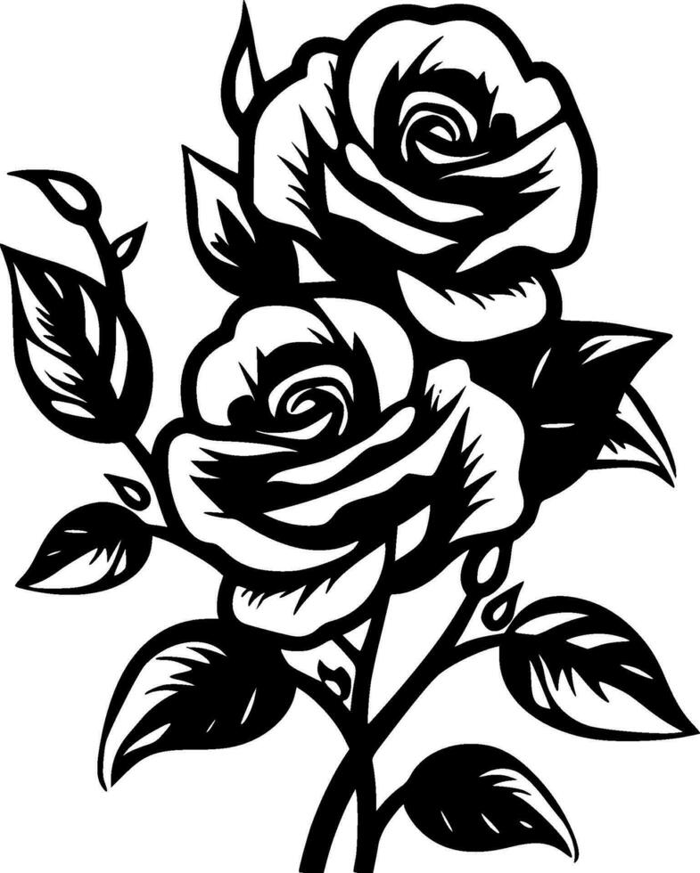 des roses - minimaliste et plat logo - vecteur illustration