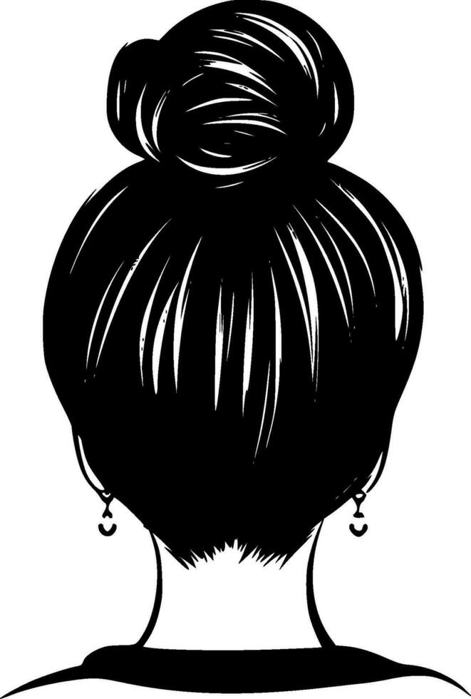 désordonné chignon - haute qualité vecteur logo - vecteur illustration idéal pour T-shirt graphique