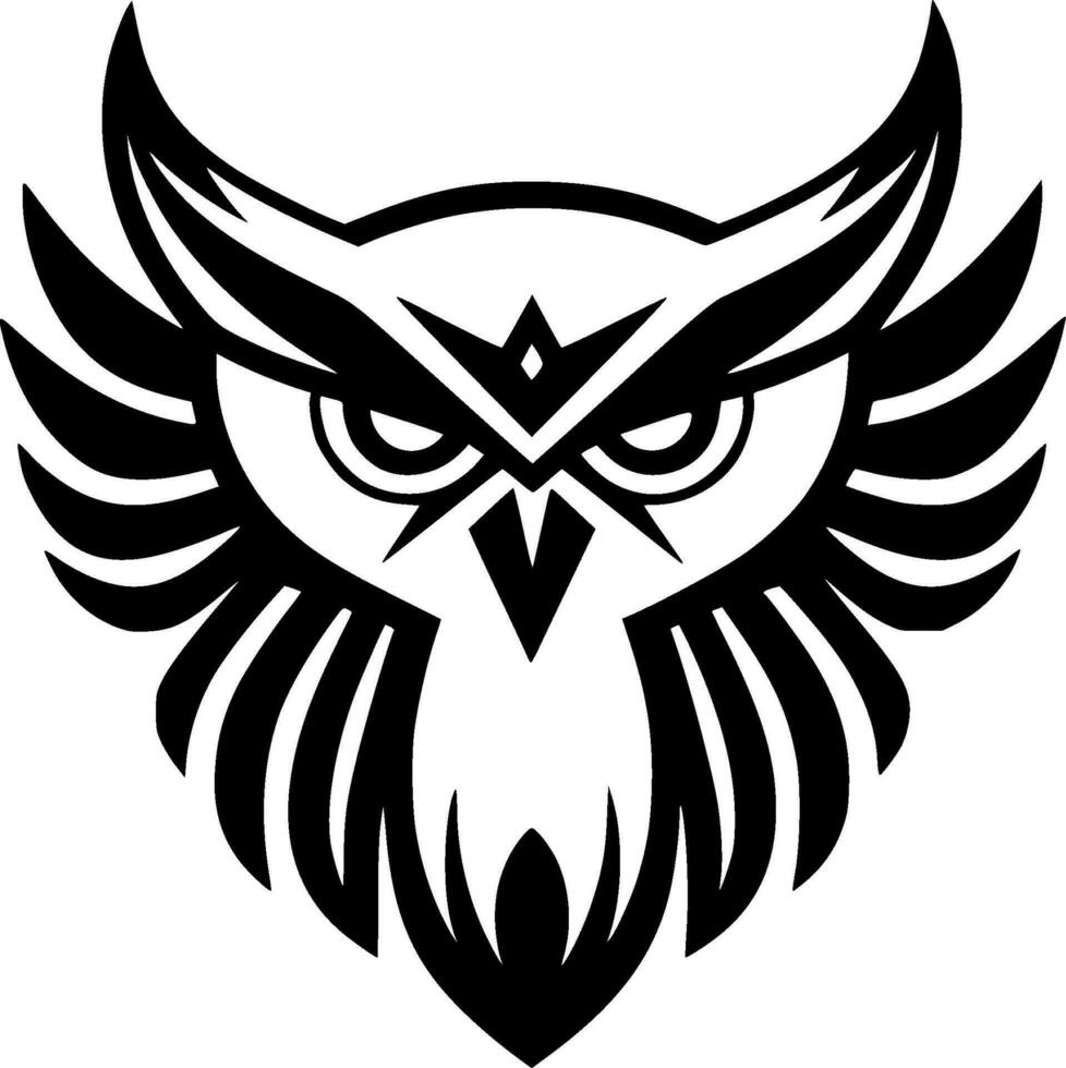 hibou - minimaliste et plat logo - vecteur illustration