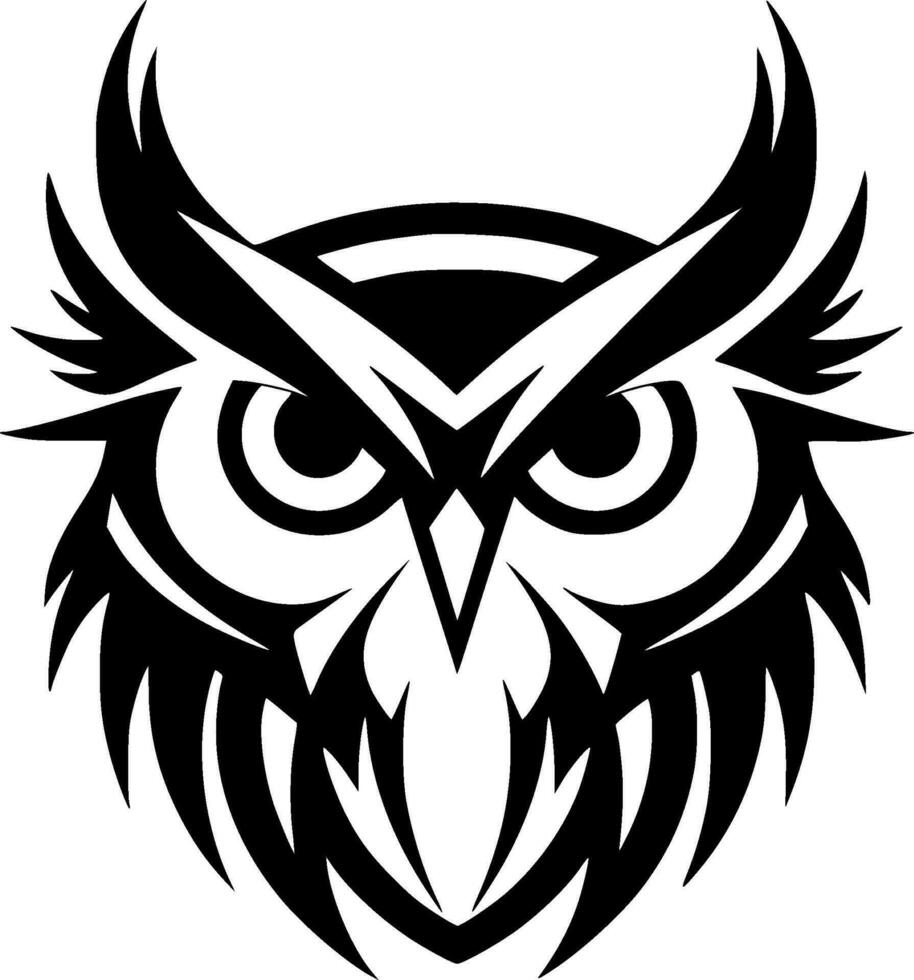 hibou - minimaliste et plat logo - vecteur illustration