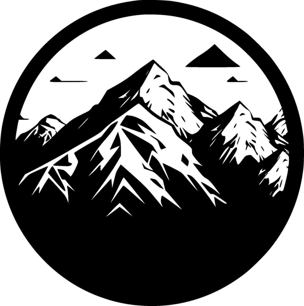 Montagne - minimaliste et plat logo - vecteur illustration