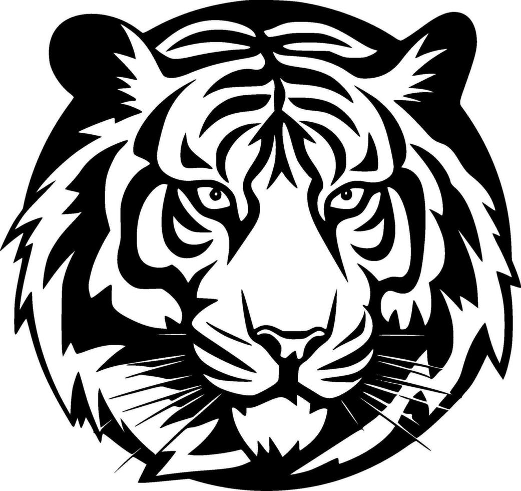 tigre, noir et blanc vecteur illustration