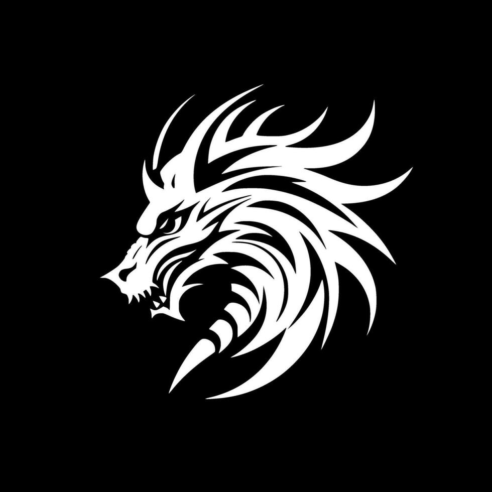 dragon - minimaliste et plat logo - vecteur illustration