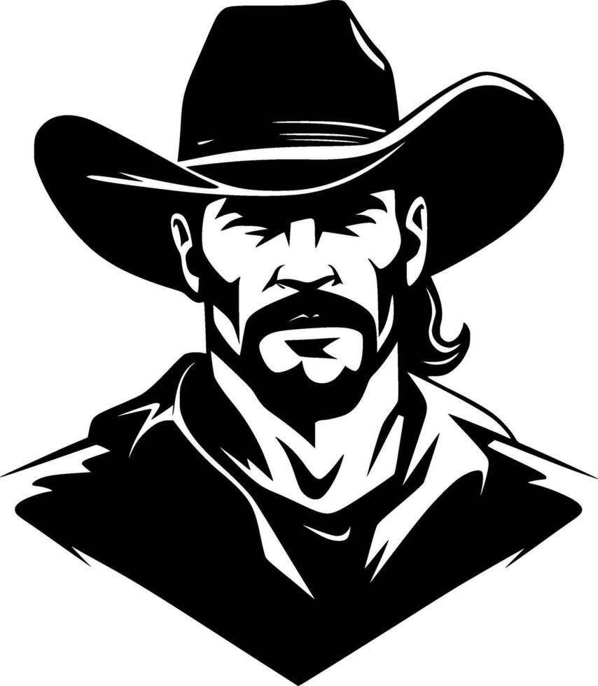 cow-boy, noir et blanc vecteur illustration