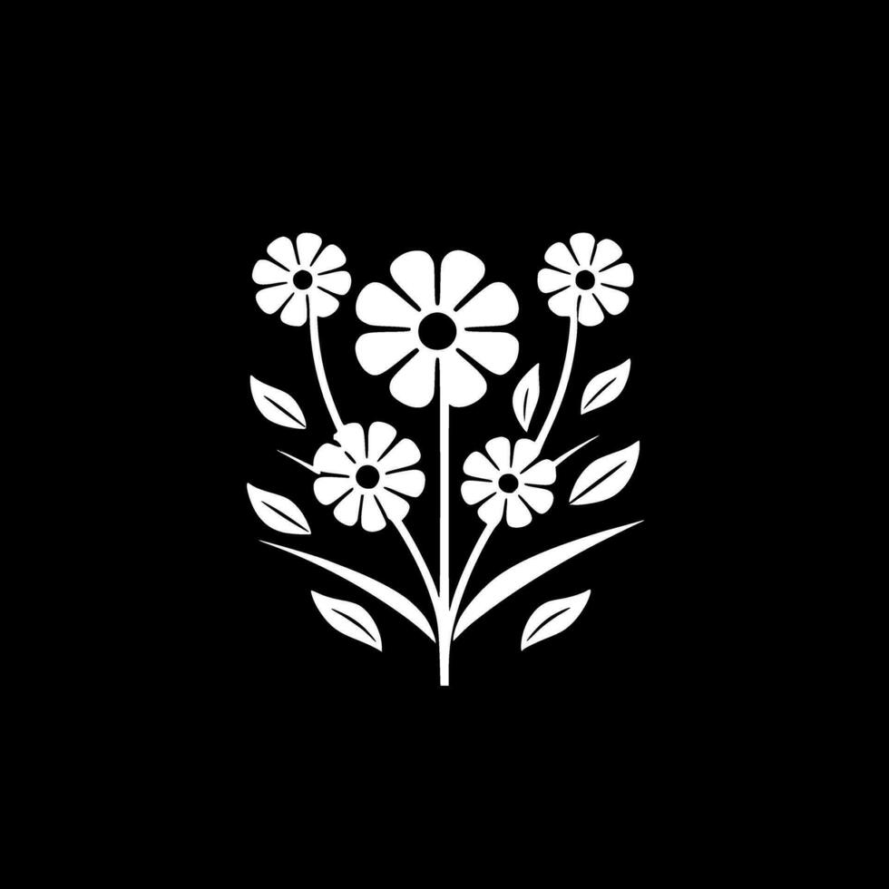 fleurs - minimaliste et plat logo - vecteur illustration