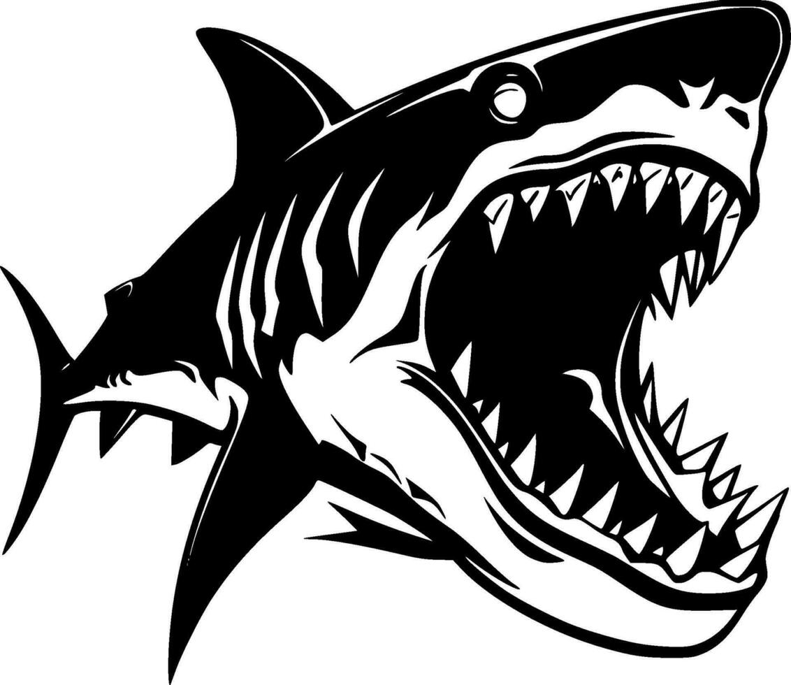 requin - minimaliste et plat logo - vecteur illustration