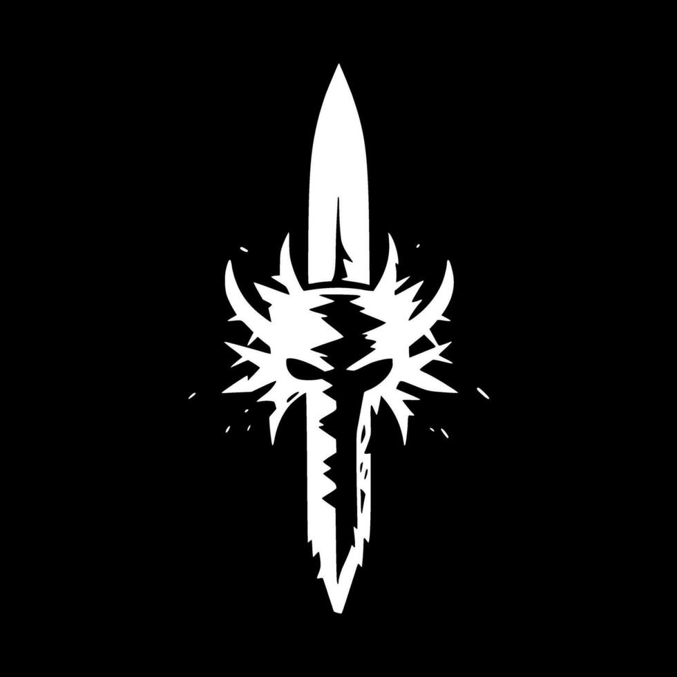 épée - noir et blanc isolé icône - vecteur illustration