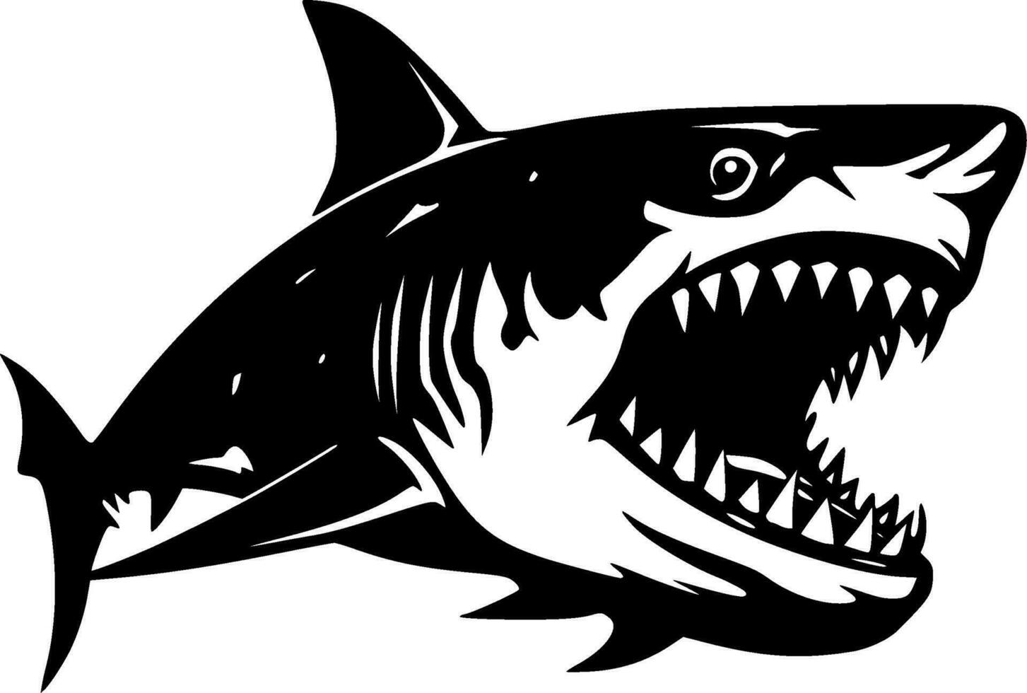 requin - minimaliste et plat logo - vecteur illustration