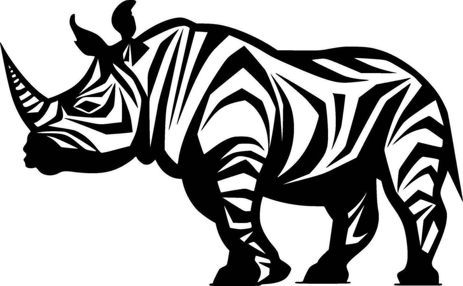 rhinocéros, noir et blanc vecteur illustration