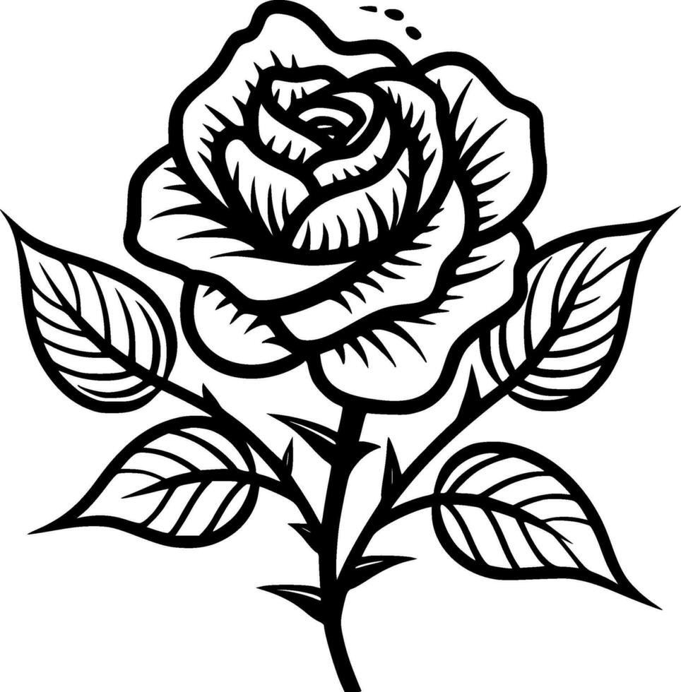 Rose - minimaliste et plat logo - vecteur illustration