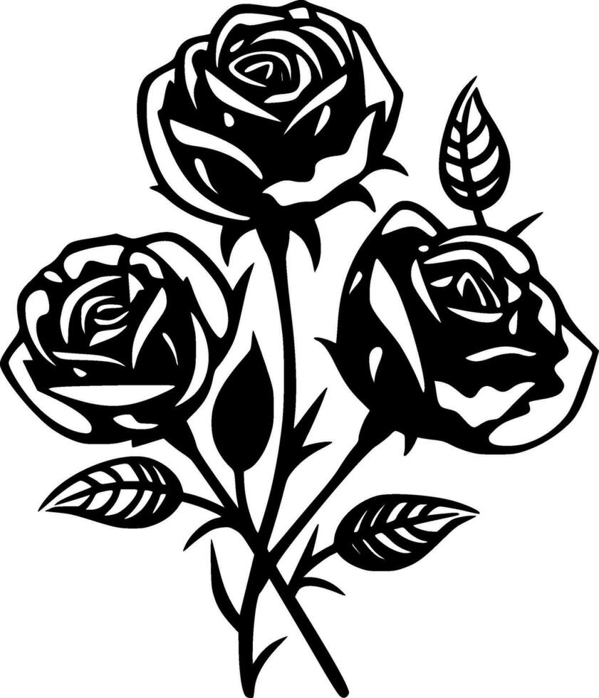 des roses, minimaliste et Facile silhouette - vecteur illustration