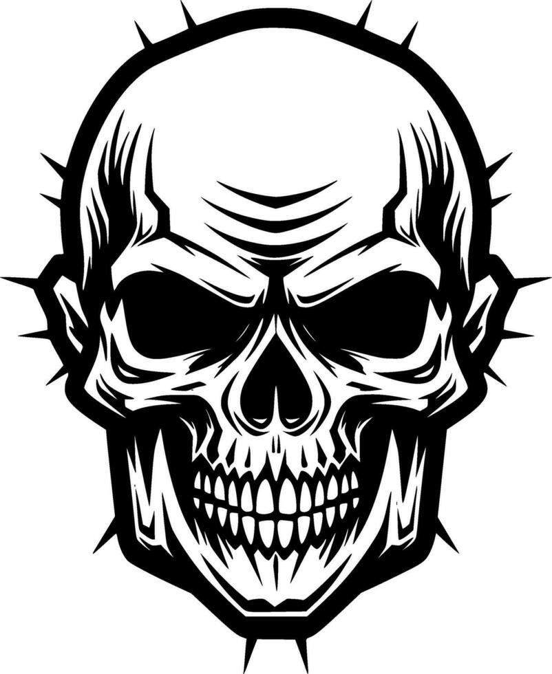 crâne - minimaliste et plat logo - vecteur illustration