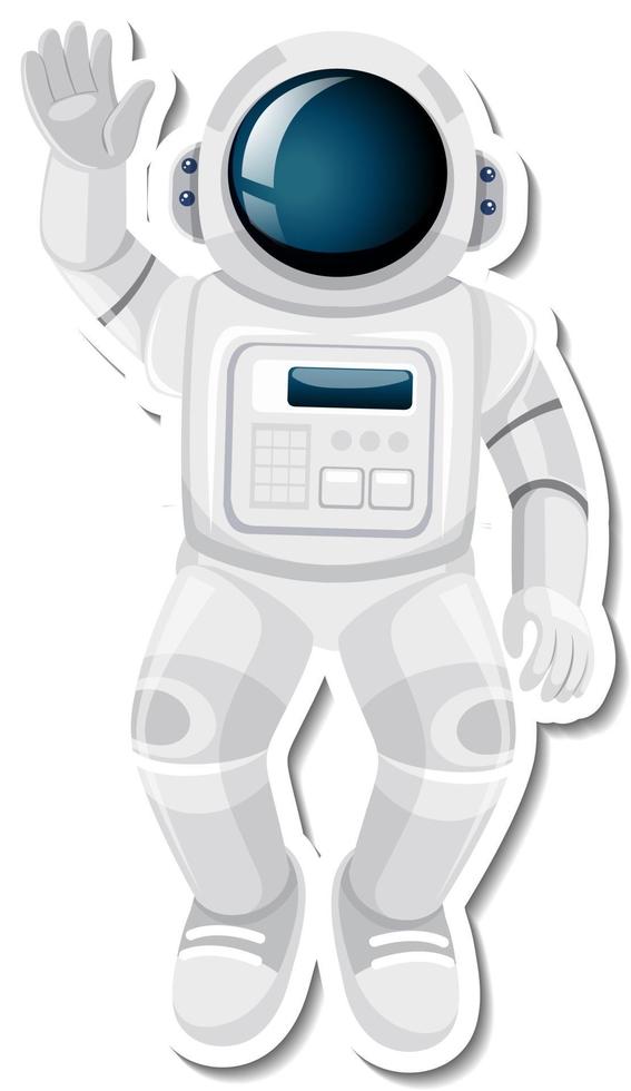 personnage de dessin animé astronaute ou astronaute dans un style autocollant vecteur