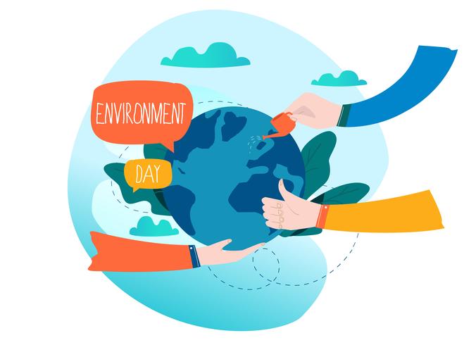 Concept écologique de la Journée mondiale de l'environnement vecteur