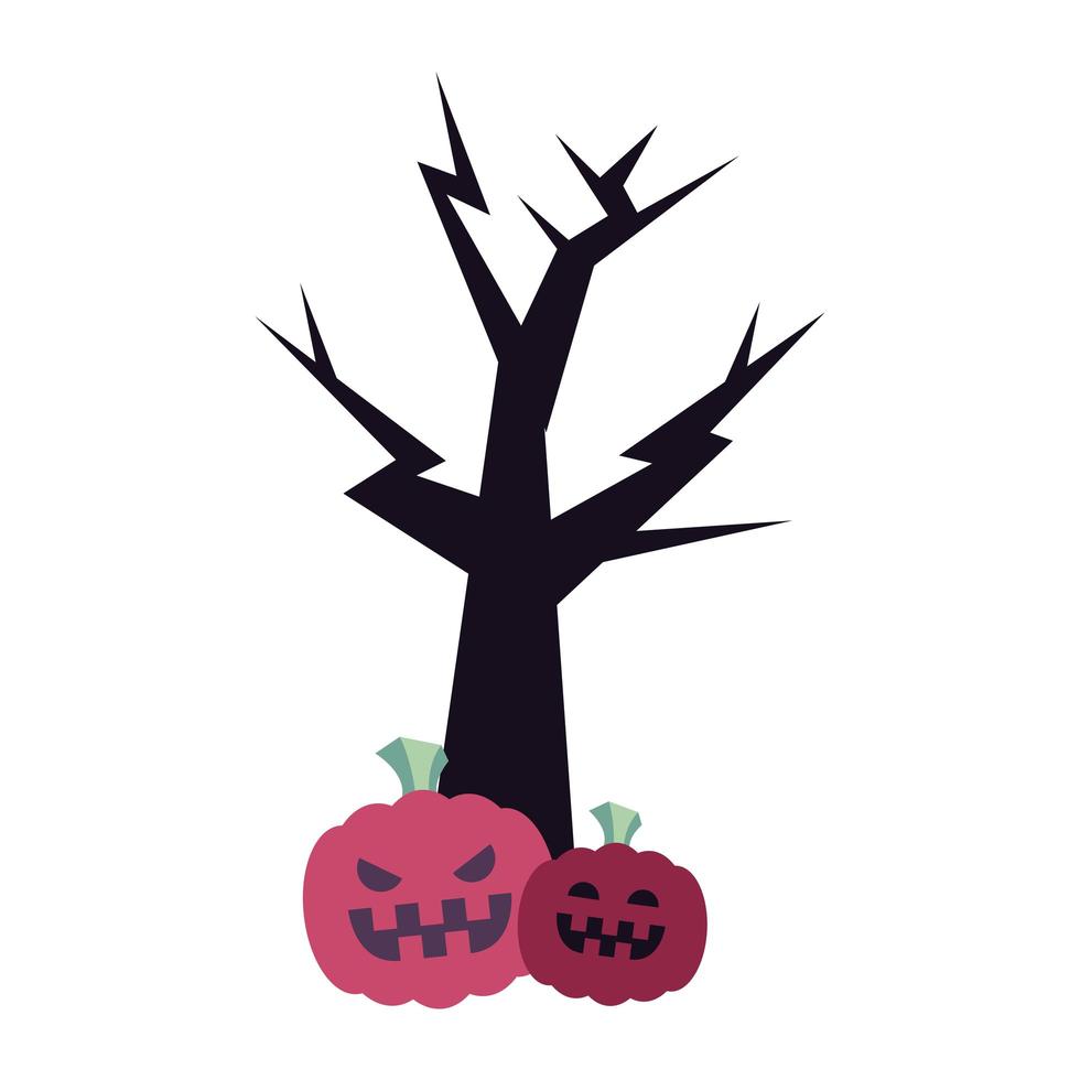 arbre d'halloween avec dessin vectoriel de citrouilles
