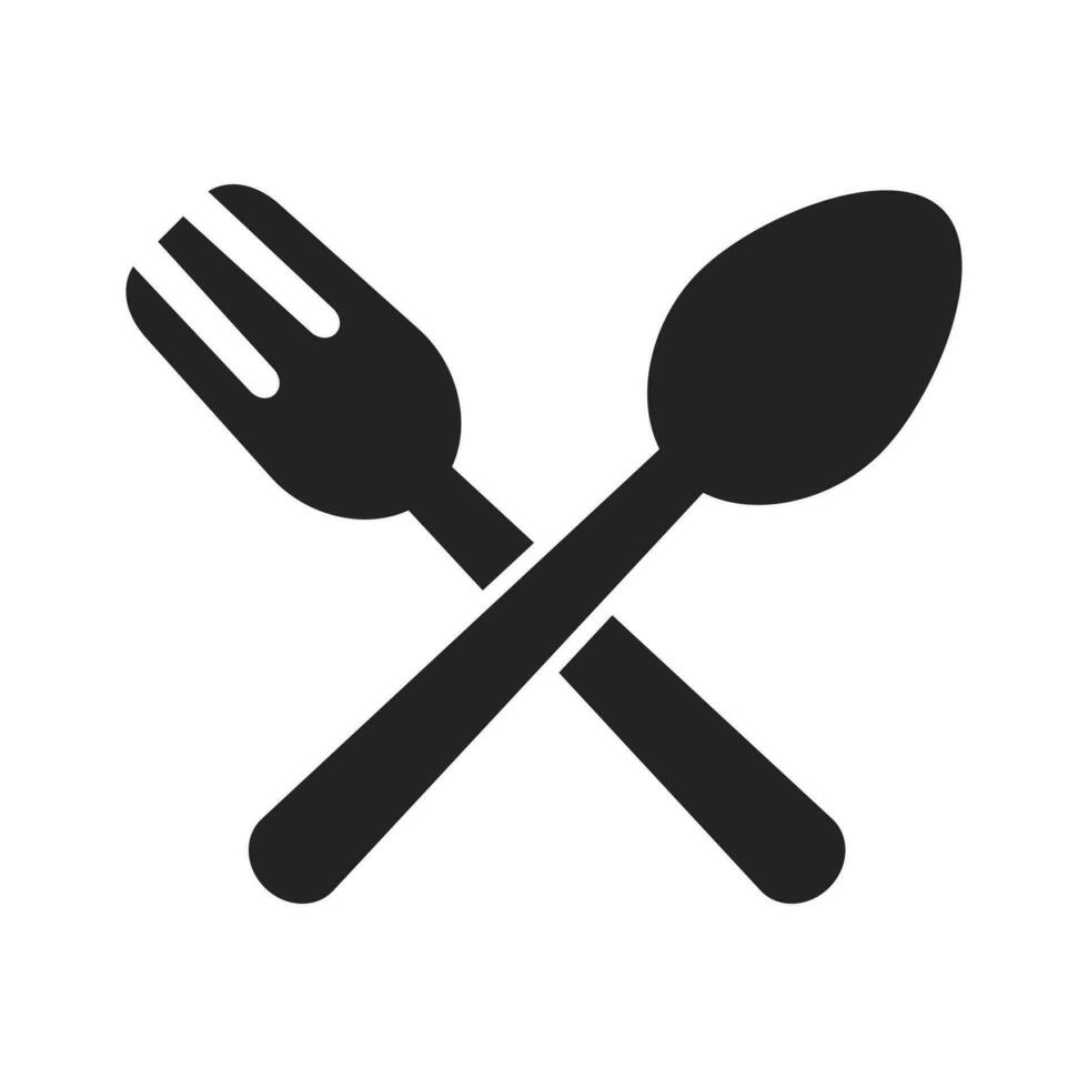 fourchette cuillère coutellerie signe isolé vecteur illustration