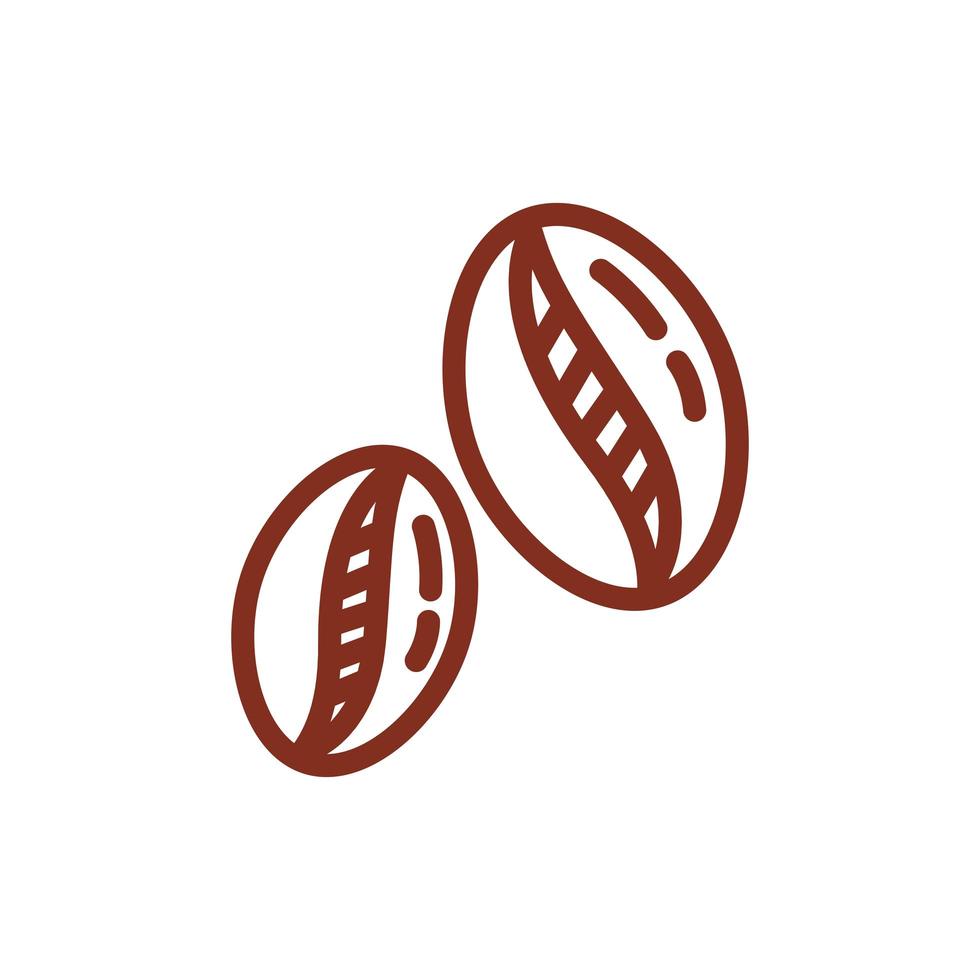 icône de style de ligne de graine de café vecteur