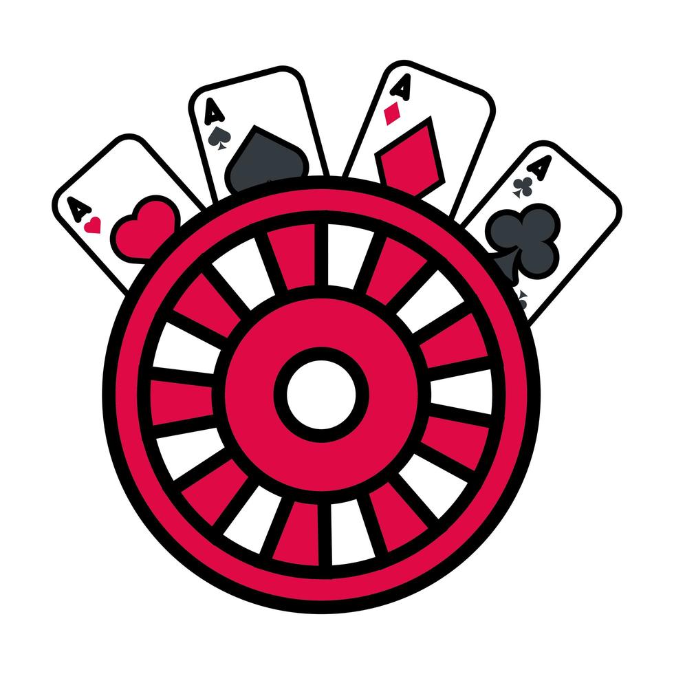 Roulette et casino de cartes de poker vecteur