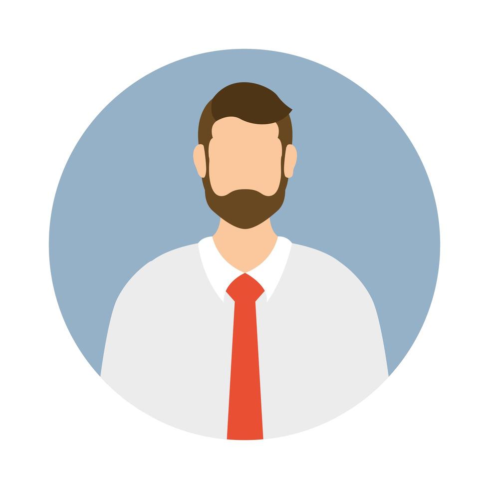 avatar d'homme d'affaires isolé avec un dessin vectoriel de cravate