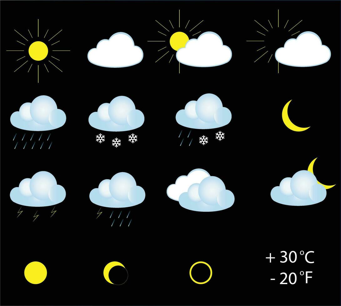 temps Icônes isolé plus de noir arrière-plan, vecteur illustration