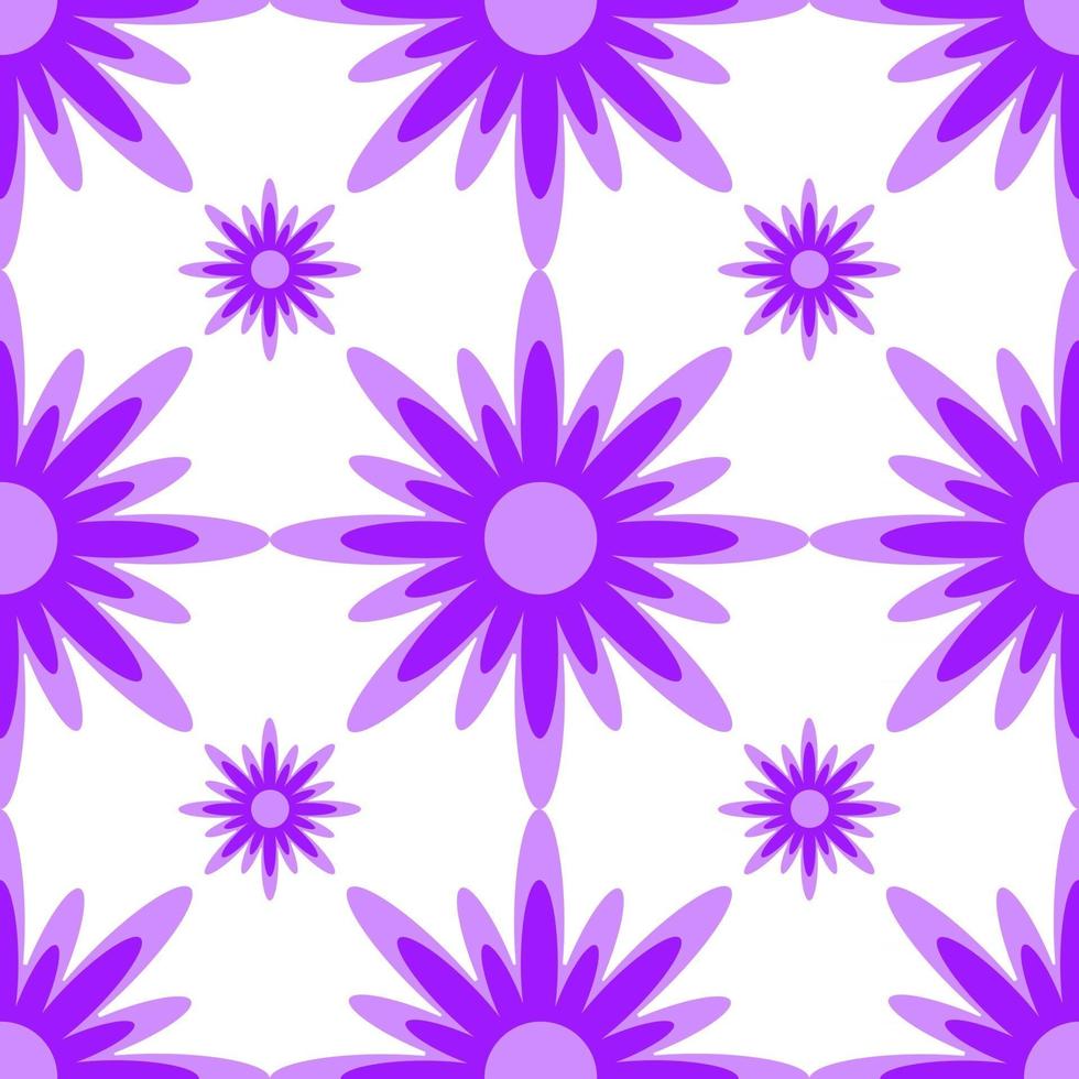 modèle sans couture de fleurs violettes sur fond blanc vecteur