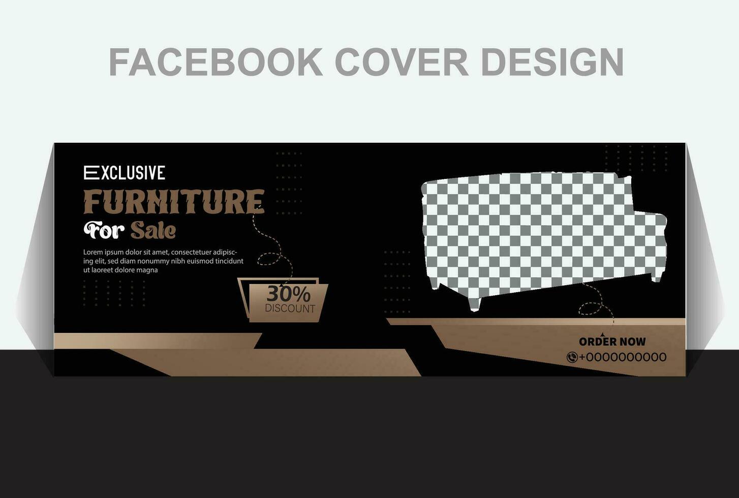 meubles Facebook couverture conception noir arrière-plans avec image vecteur