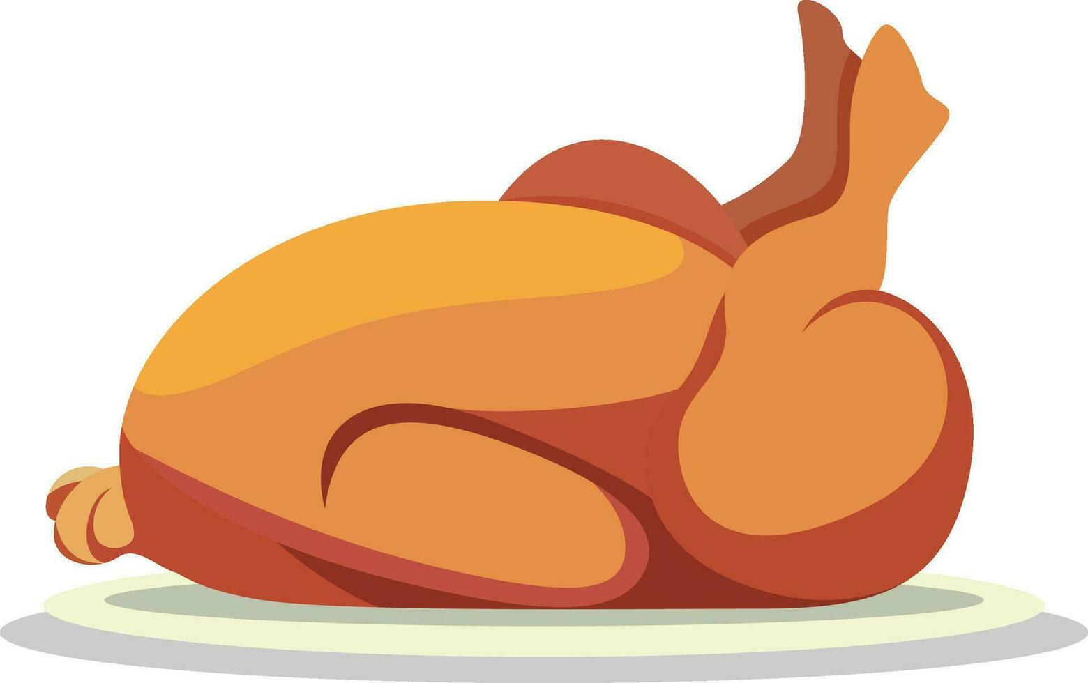 cuit entier poulet, dinde ou canard plat style vecteur illustration, un barbecue ou rôti entier poulet Stock vecteur image