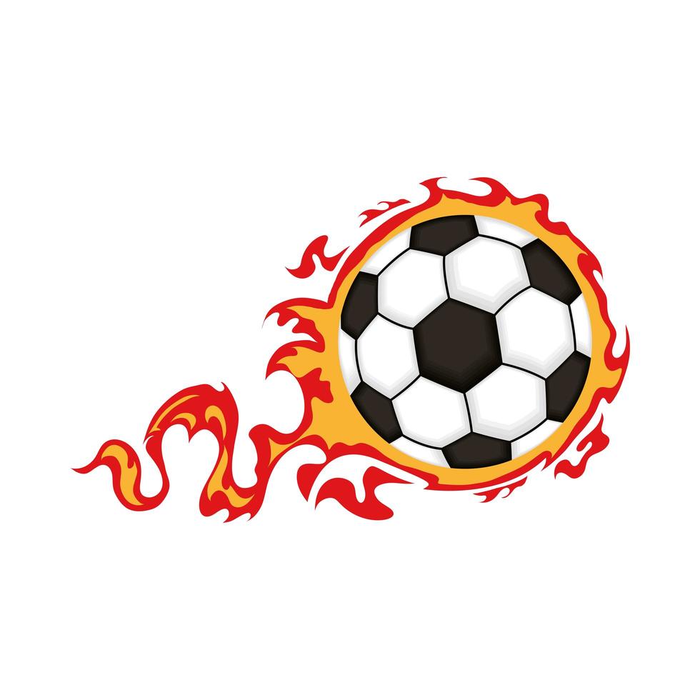 affiche de sport de football football avec ballon en feu vecteur