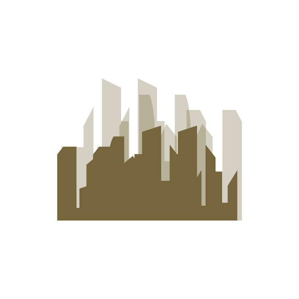 horizon logo, Facile moderne conception de grattes ciels, vecteur paysage urbain bâtiments, icône silhouette illustration