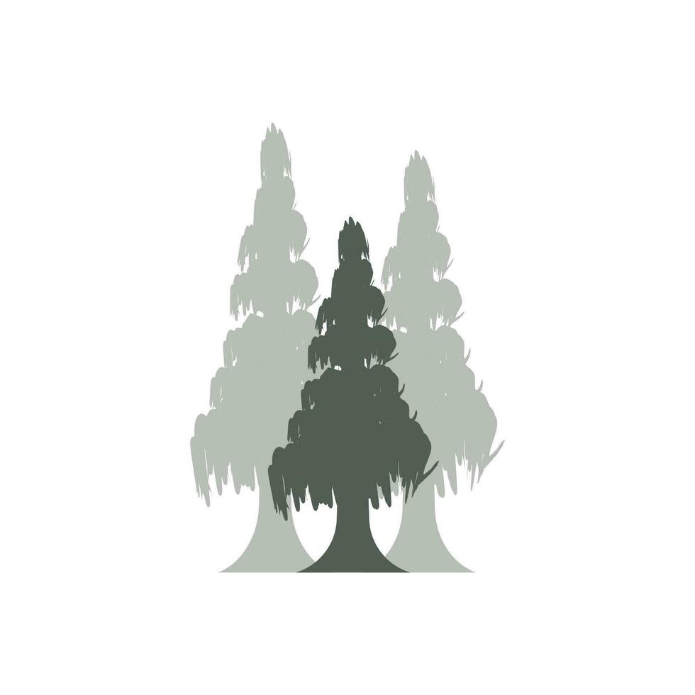 pin arbre logo, vert plante vecteur, arbre silhouette conception, icône, illustration, modèle vecteur