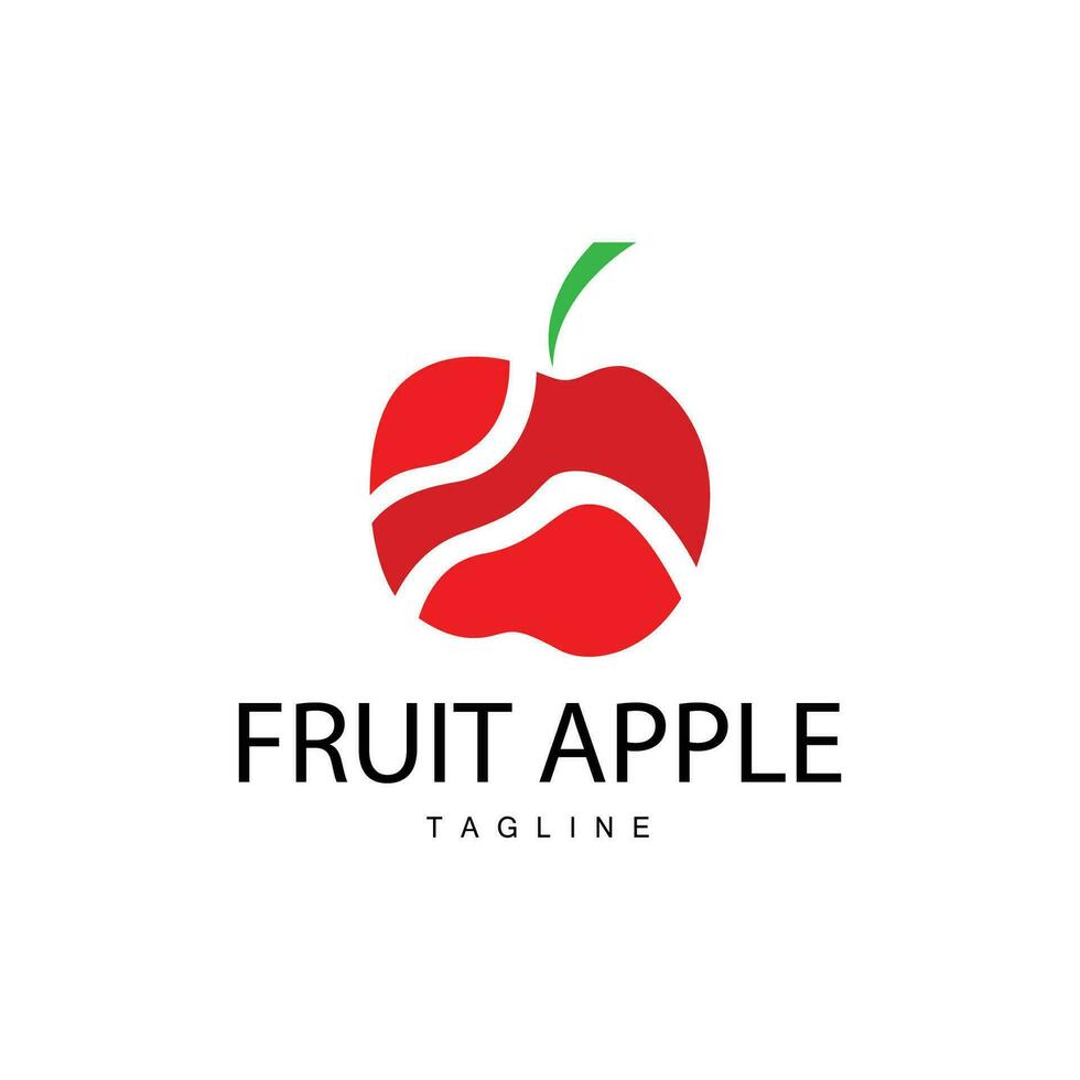 Pomme fruit logo, jardin plante vecteur, symbole conception illustration modèle vecteur