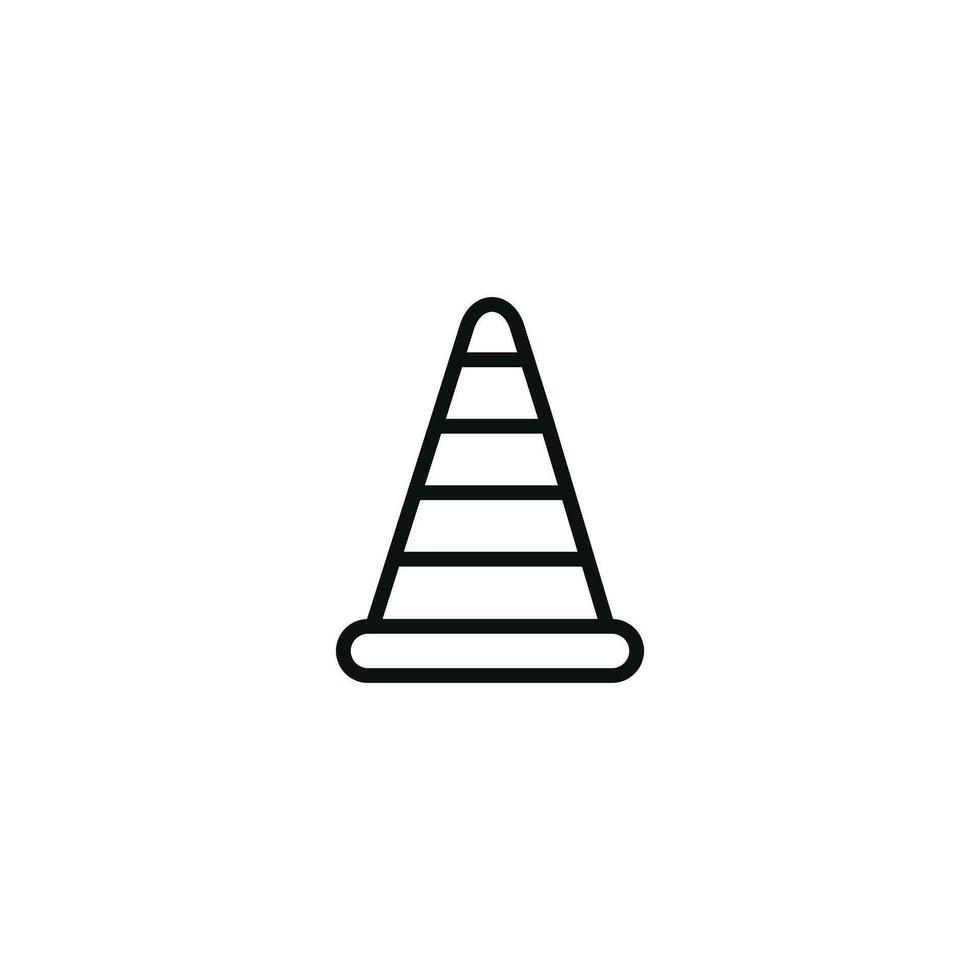 circulation cône ligne icône isolé sur blanc Contexte vecteur