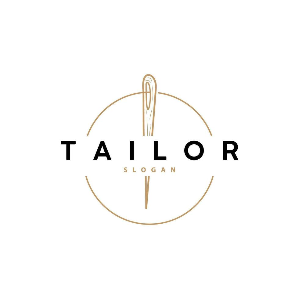 tailleur logo, aiguille et fil vecteur, rétro ancien Facile minimaliste vieux inspiration conception vecteur