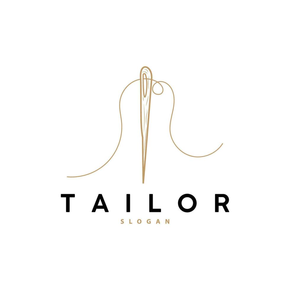 tailleur logo, aiguille et fil vecteur, rétro ancien Facile minimaliste vieux inspiration conception vecteur