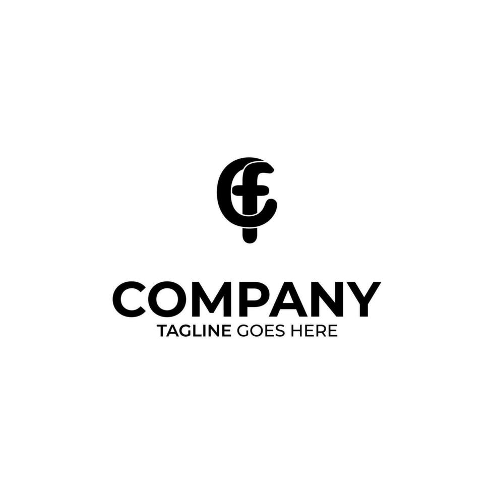 symbole cf lettre logo sur blanc arrière-plan, pouvez être utilisé pour art entreprises, des sports, etc vecteur