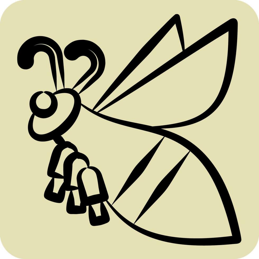 icône Montagne abeille. en relation à rucher symbole. main tiré style. Facile conception modifiable. Facile illustration vecteur