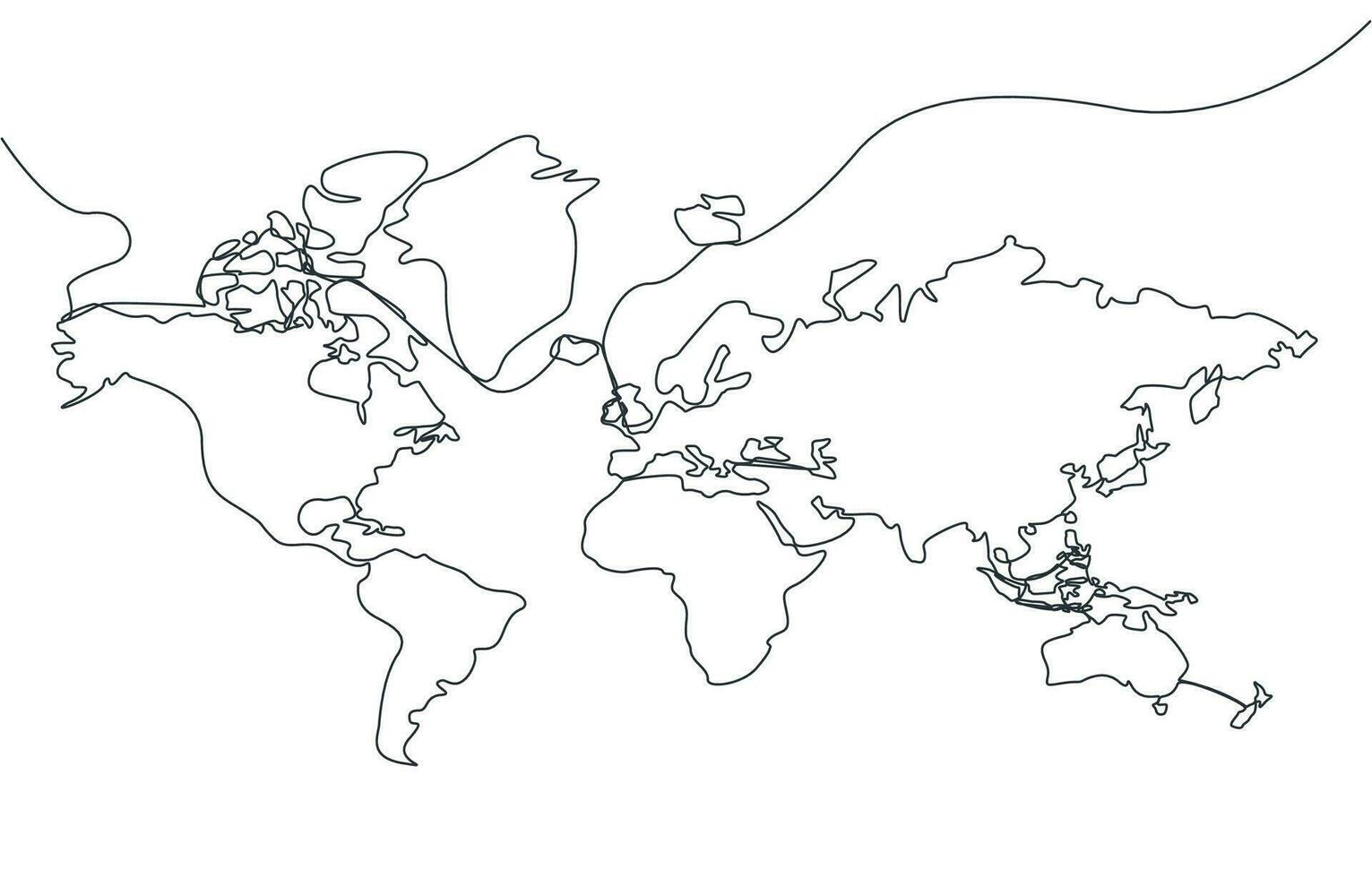 monde carte contour style vecteur