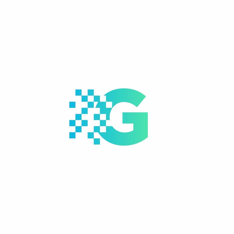 modèle moderne de conception de logo pixel lettre g vecteur