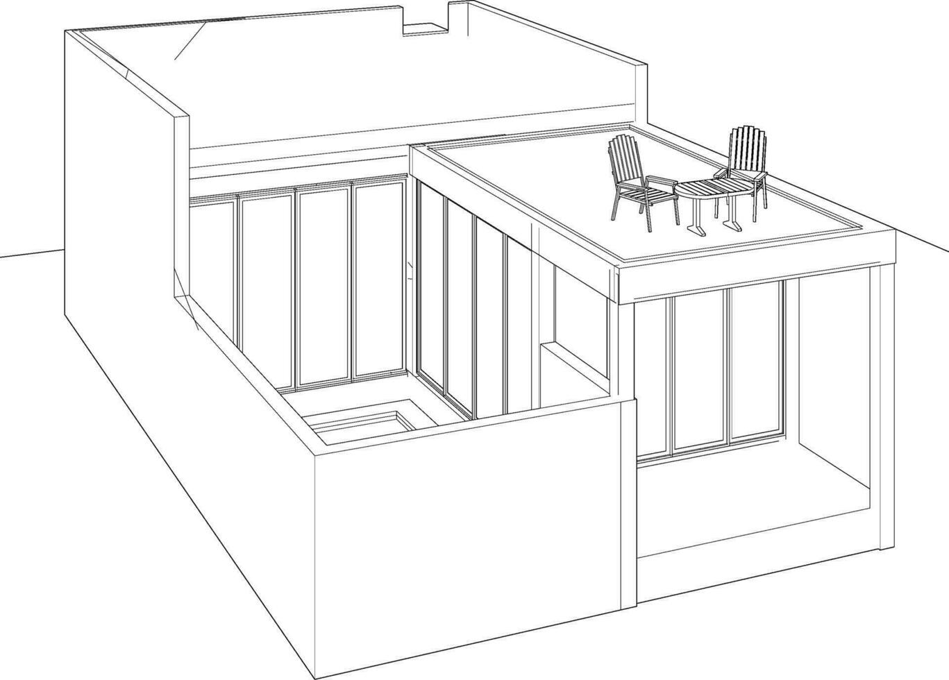 3d illustration de Résidentiel projet vecteur