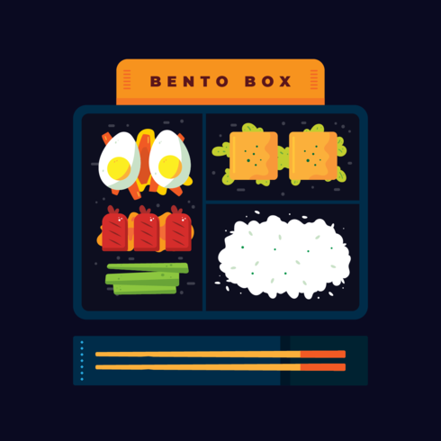 Vecteur boîte bento