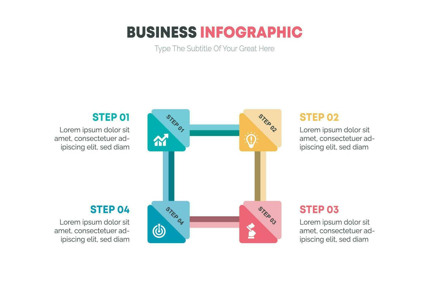 affaires infographie modèle 4 étape vecteur