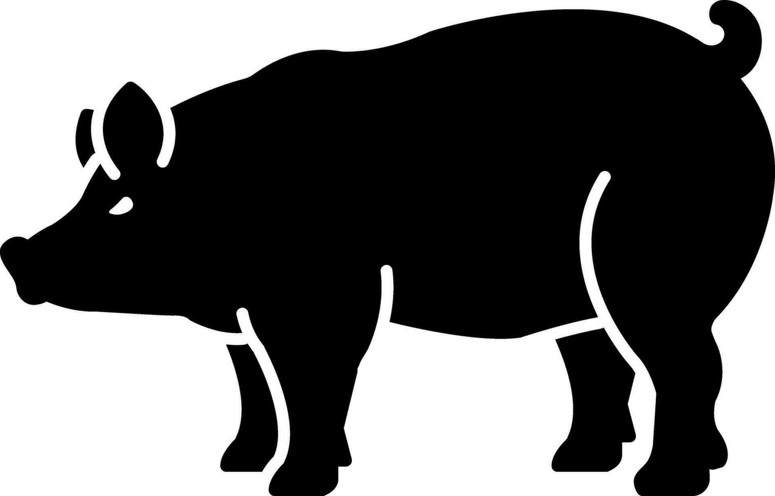 solide icône pour porc vecteur