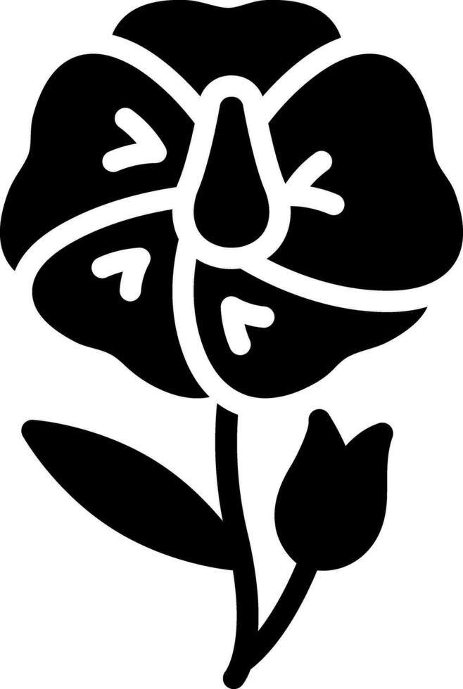 solide icône pour lin fleur vecteur