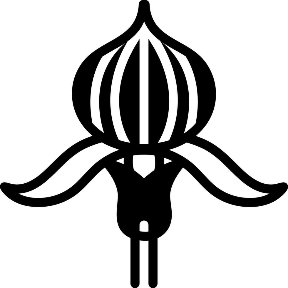 solide icône pour Dame et pantoufle orchidée vecteur