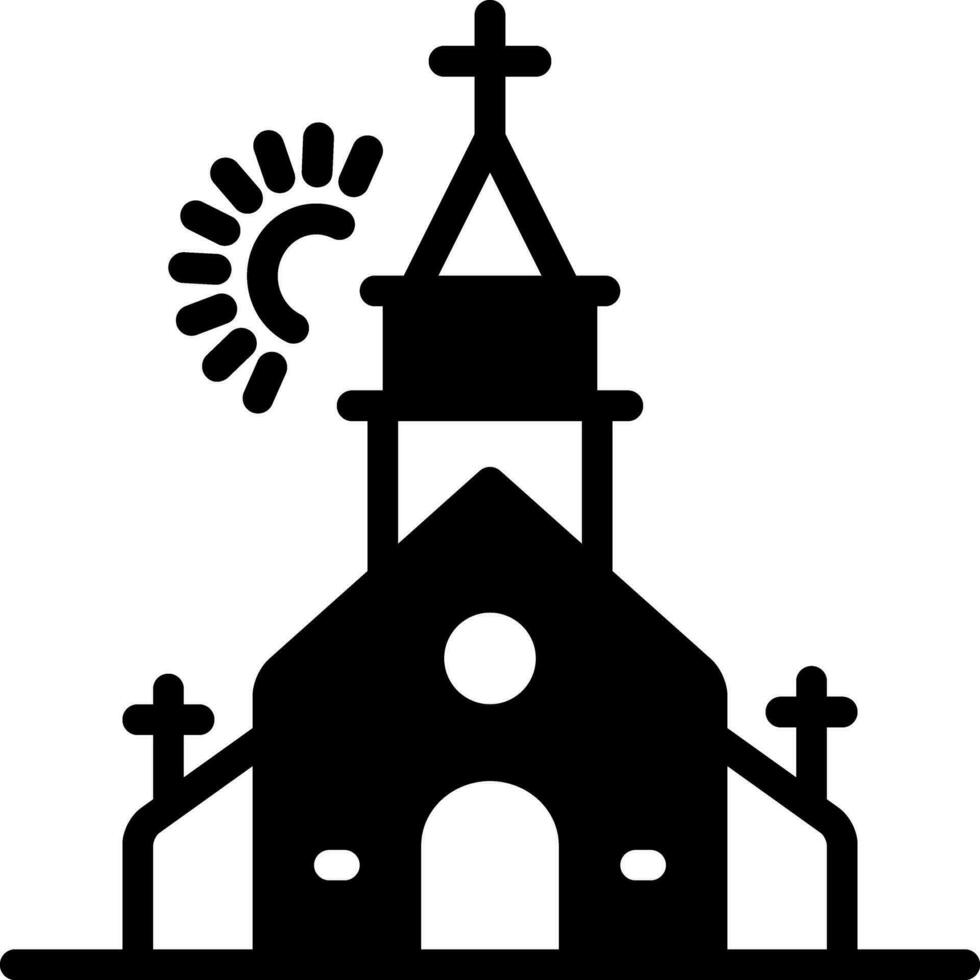 solide icône pour église vecteur