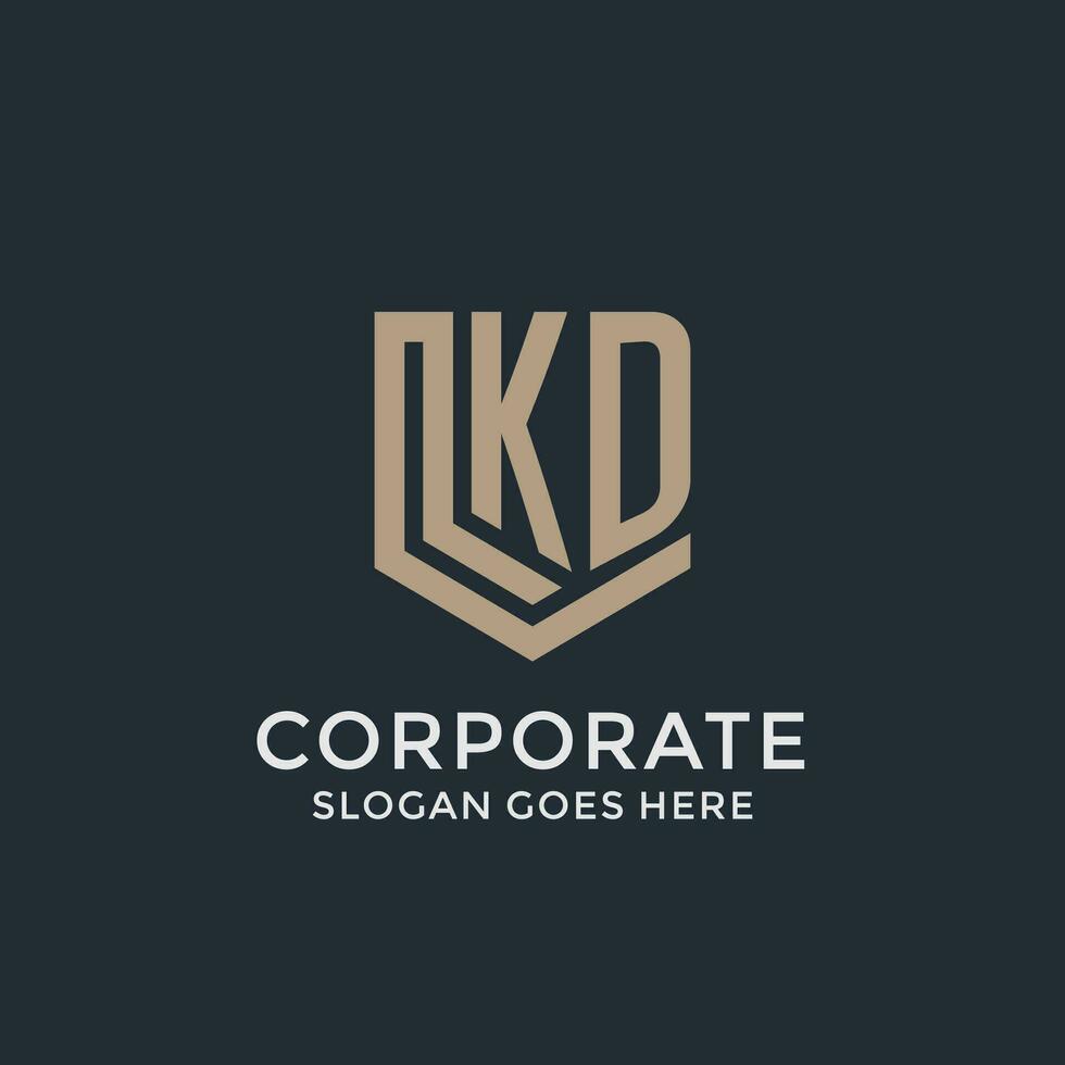 initiale kd logo bouclier garde formes logo idée vecteur