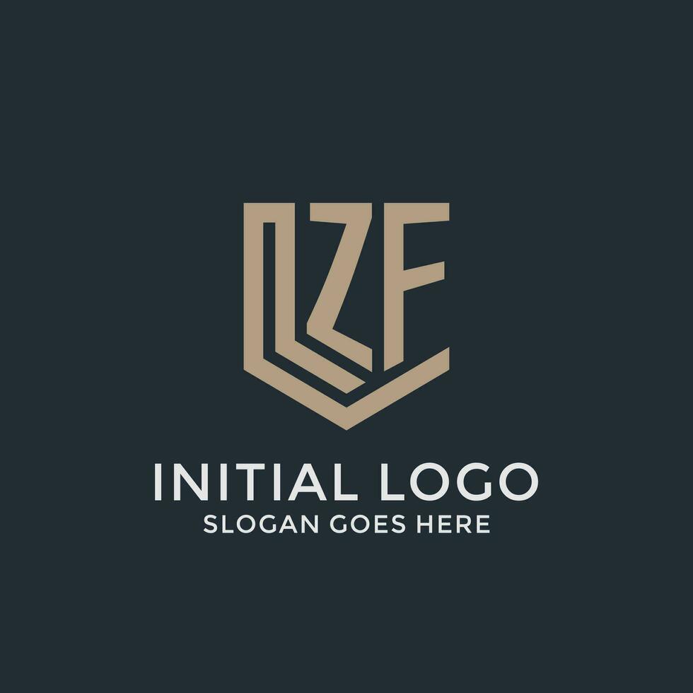 initiale zf logo bouclier garde formes logo idée vecteur