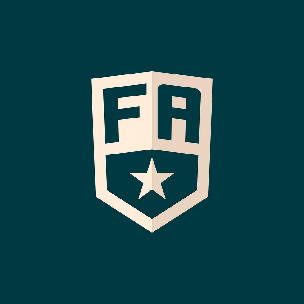 initiale FA logo étoile bouclier symbole avec Facile conception vecteur